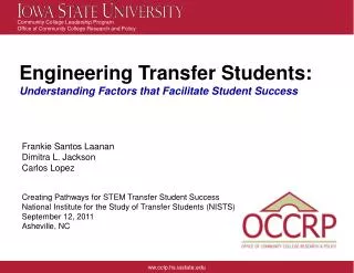 Engineering Transfer Students: Understanding Factors that Facilitate Student Success