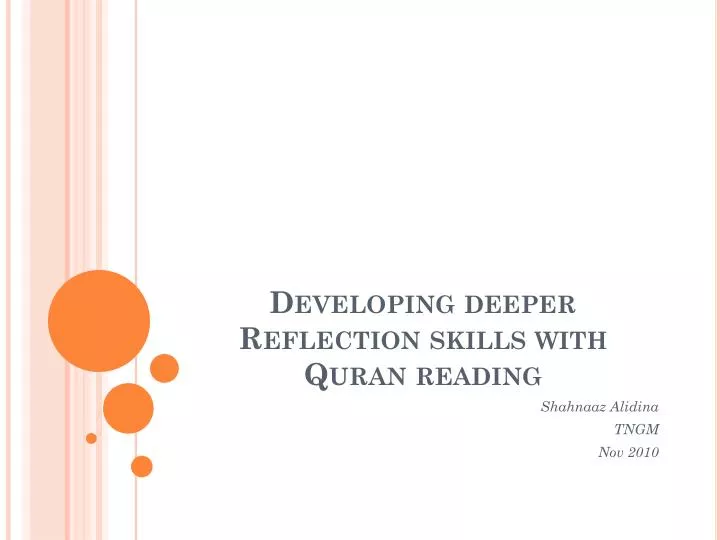 developing deeper reflection skills with quran reading