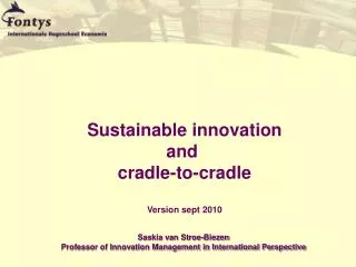 Sustainable innovation and cradle-to-cradle Version sept 2010