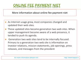 Some Logical Facts about online fee payment niet