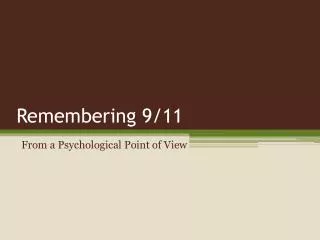 remembering 9 11