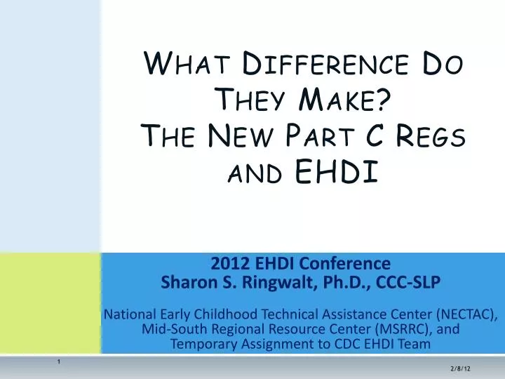 what difference do they make the new part c regs and ehdi