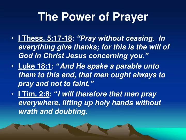 the power of prayer