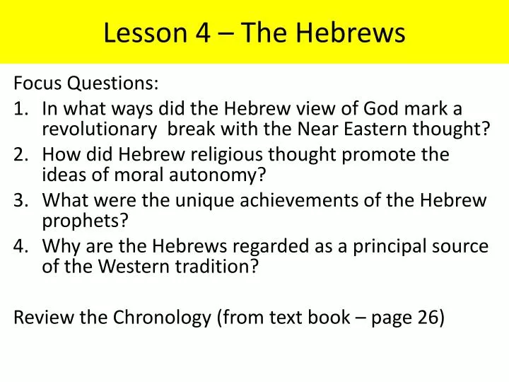 lesson 4 the hebrews