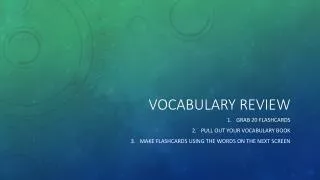 Vocabulary Review