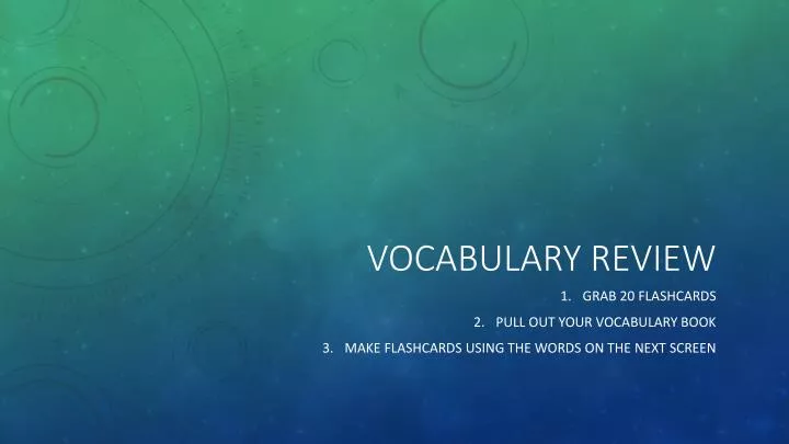 vocabulary review
