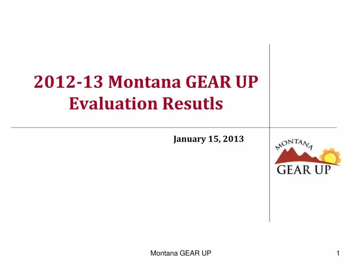 2012 13 montana gear up evaluation resutls