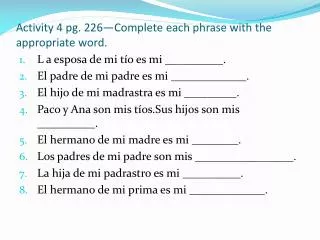 activity 4 pg 226 complete each phrase with the appropriate word