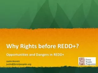 Why Rights before REDD+?
