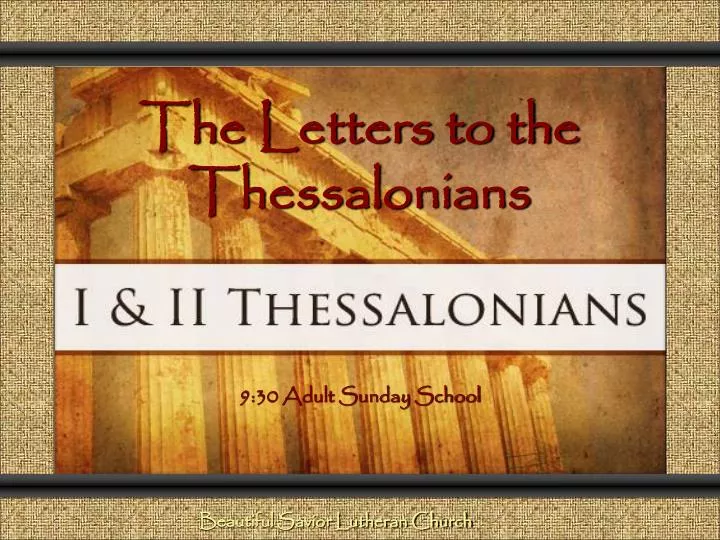 the letters to the thessalonians