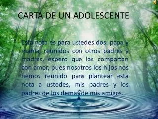 carta de un adolescente