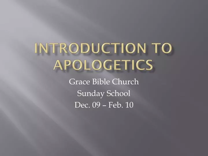 introduction to apologetics