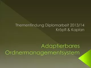 adaptierbares ordnermanagementsystem
