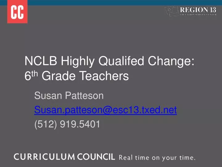 nclb highly qualifed change 6 th grade teachers