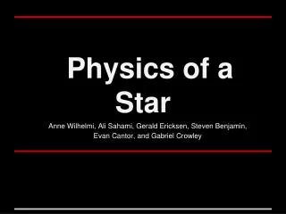 Physics of a Star