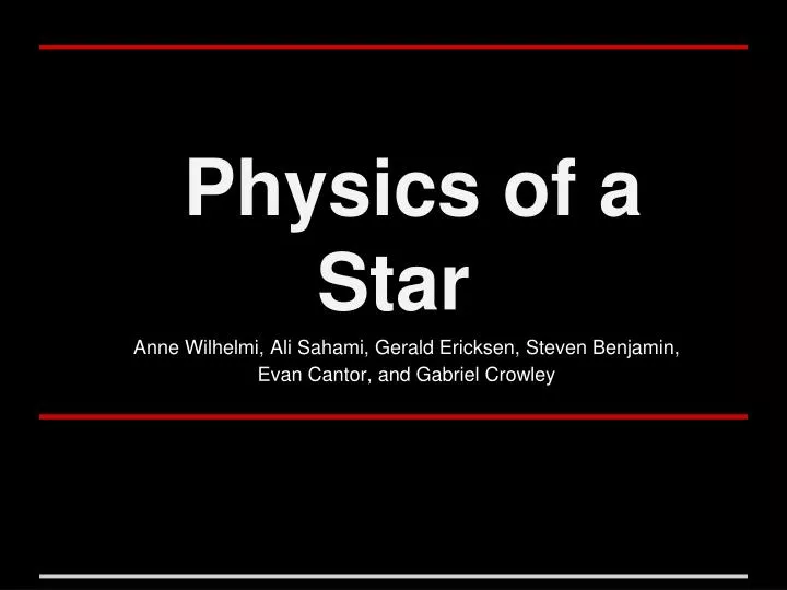 physics of a star