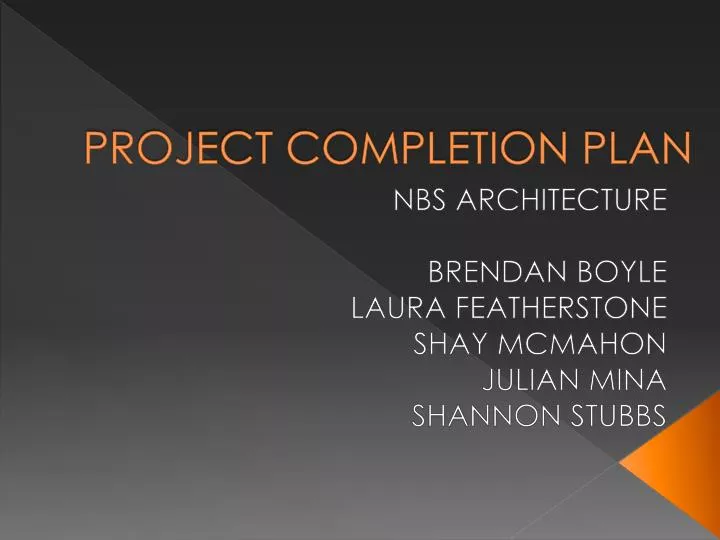 project completion plan