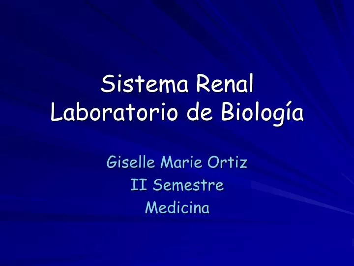 sistema renal laboratorio de biolog a