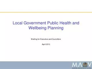 Local Government Public Health and Wellbeing Planning