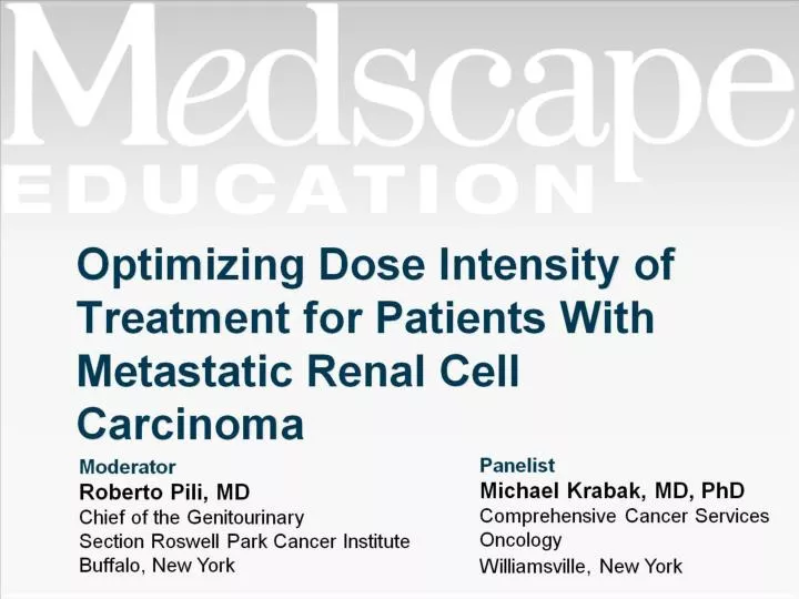 optimizing dose intensity of treatment for patients with metastatic renal cell carcinoma
