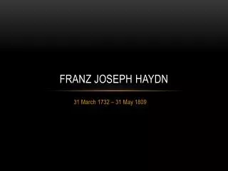 Franz Joseph haydn