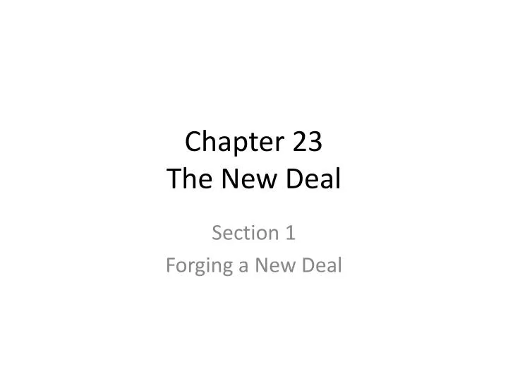chapter 23 the new deal