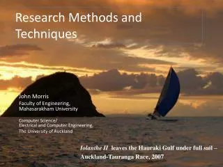 Research Methods and Techniques