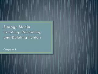 Storage Media Creating, Renaming, and Deleting Folders