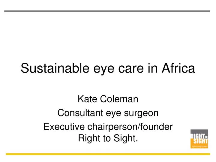 sustainable eye care in africa