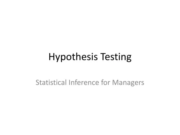 hypothesis testing