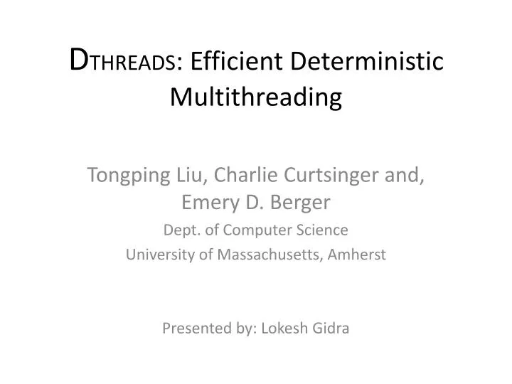 d threads efficient deterministic multithreading
