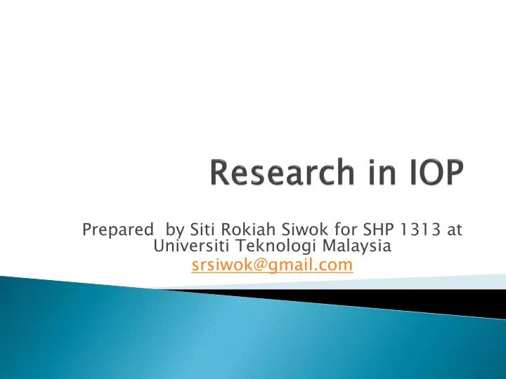 research in iop