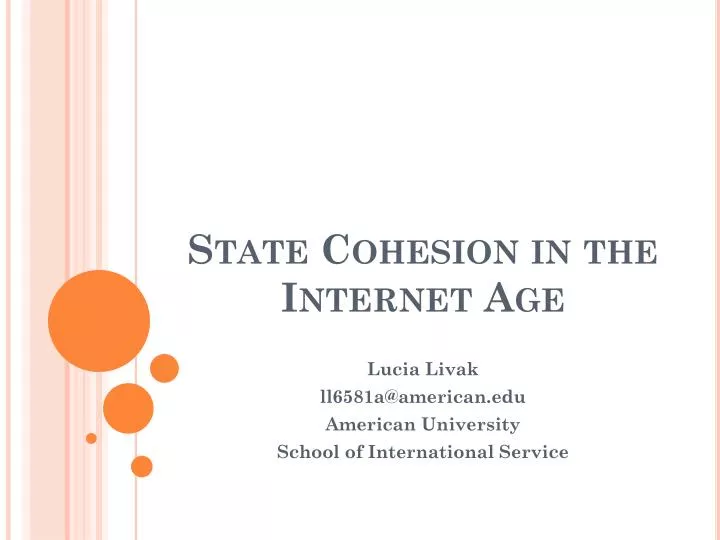 state cohesion in the internet age