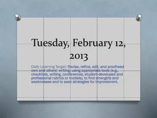 Tuesday, February 12, 2013