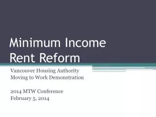 Minimum Income Rent Reform
