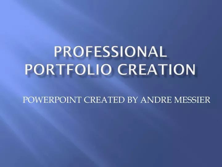 professional portfolio creation