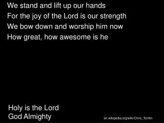 Holy is the Lord God Almighty