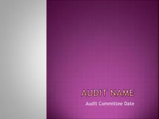 Audit Name