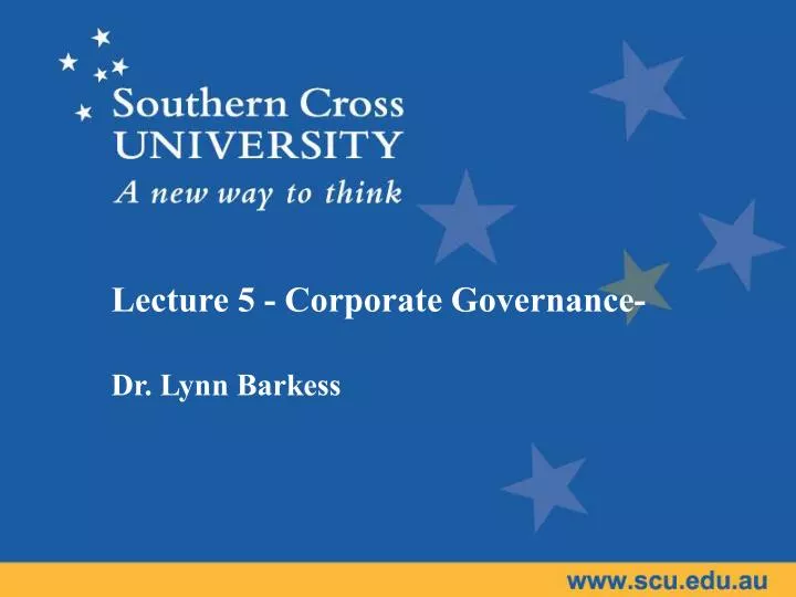 lecture 5 corporate governance