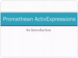 Promethean ActivExpressions