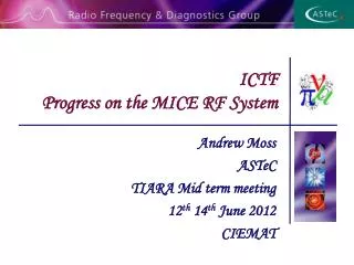 ICTF Progress on the MICE RF System