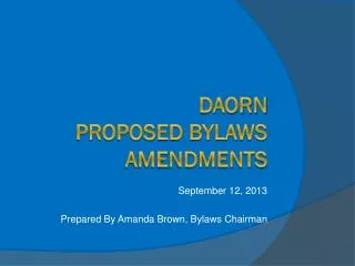 DAORN Proposed Bylaws Amendments