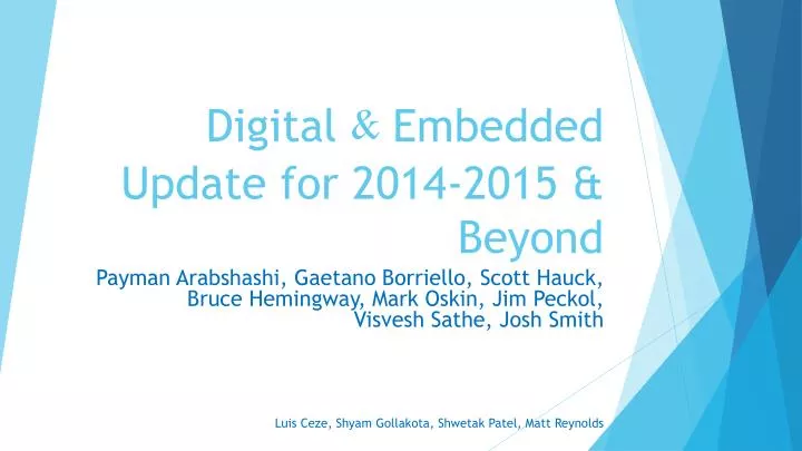digital embedded update for 2014 2015 beyond
