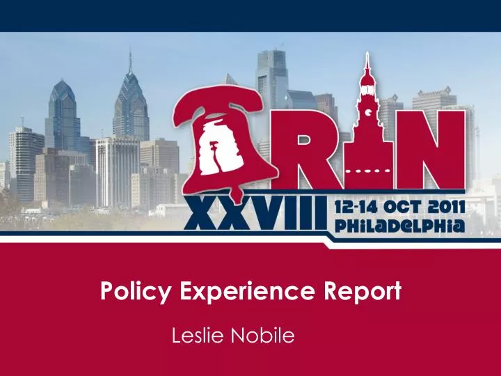 policy experience report