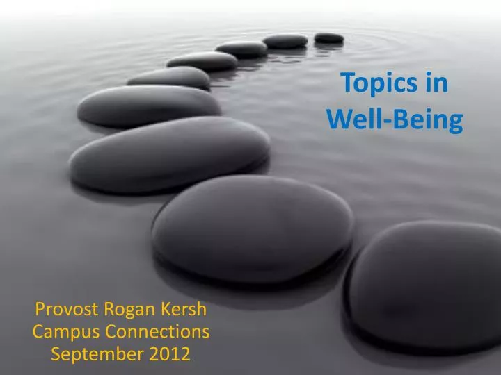 topics in well being