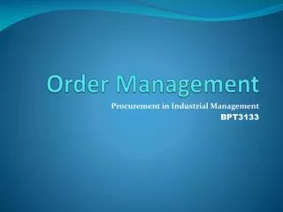 Order Management