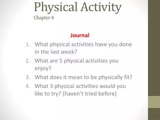 Physical Activity Chapter 4
