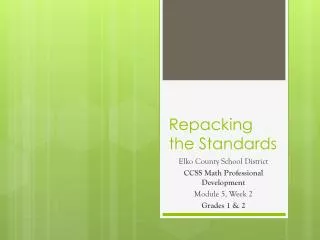 Repacking the Standards