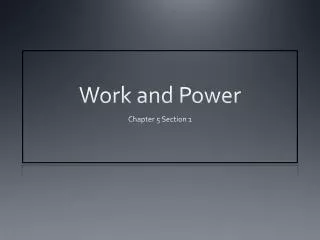 work and power