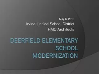 Deerfield Elementary School Modernization